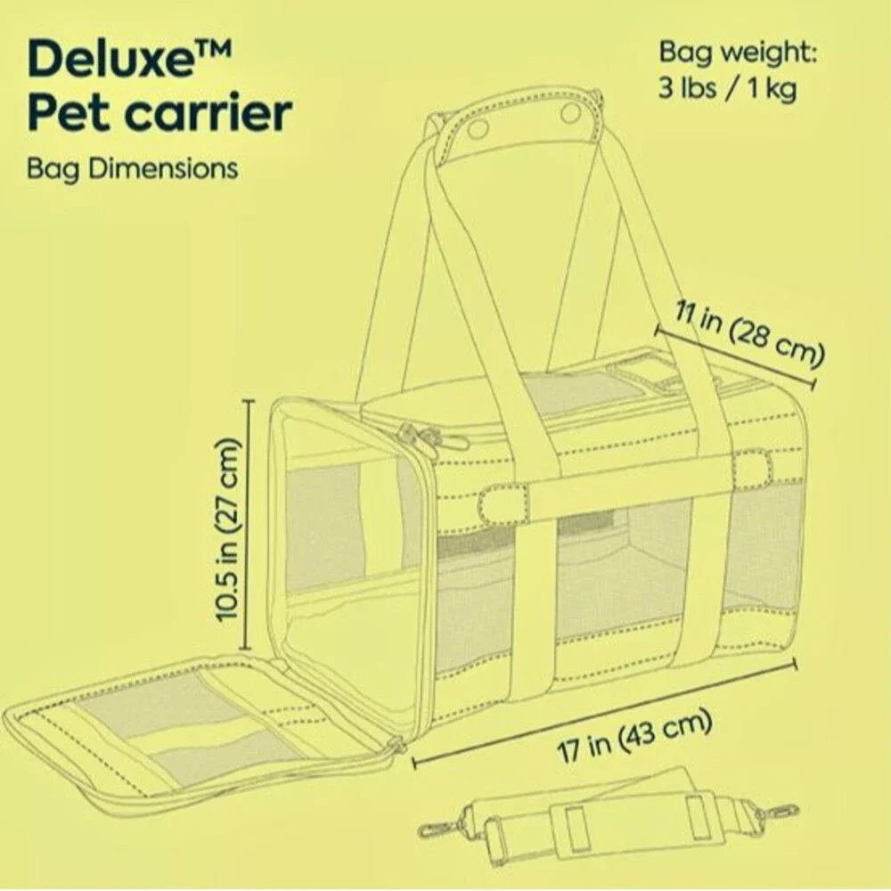 Sherpa Original Deluxe Travel Pet Carrier, Dog Cat Airline Approved Black Medium